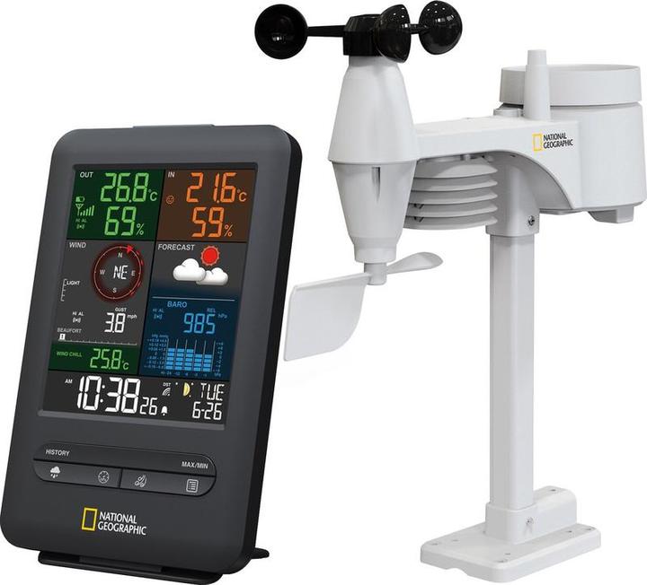 Actual product image National Geographic Colour-Display Center 5in1 9080500 Wireless weather station Forecasts