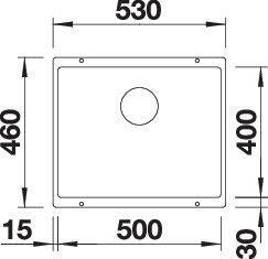 Productafbeelding Blanco SUBLINE 500-U (Onderbouw gootsteen, 53 cm, 46 cm)