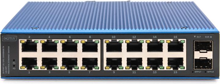Image du produit Digitus Commutateur industriel Ethernet 16 ports 10/100/1000BASE-TX + 2G SFP (16 Ports)
