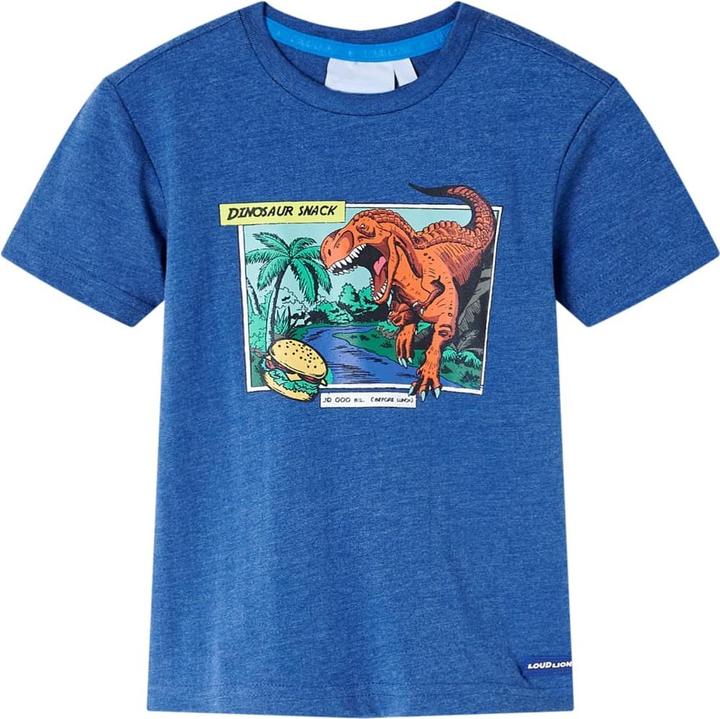 VidaXL Kinder-T-Shirt Dunkelblau Melange 92,Material: 80 (92)