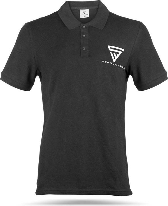 Immagine prodotto Stahlwerk Polo taglia XXL nera a maniche corte con logo stampato 100% cotone (XXL)