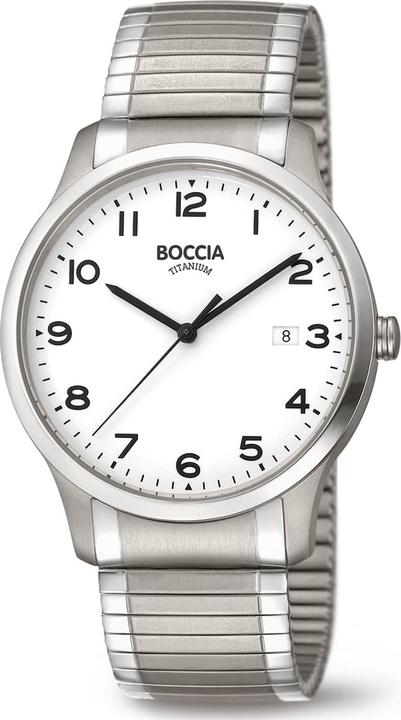 Boccia 3616-01 Herrenuhr Zugband Titanium 39mm 5ATM (Analoguhr, 39 mm)