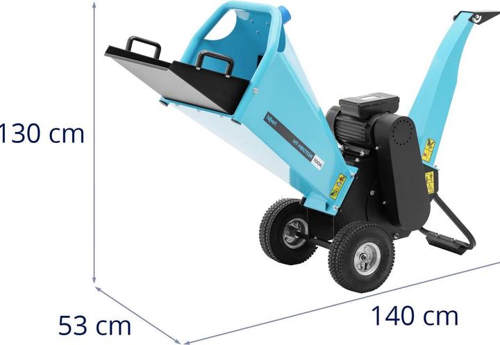 Produktbild Hillvert Gartenhäcksler Elektro-Häcksler Schredder Holzhäcksler 3000 W 80 mm