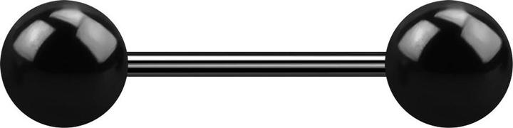 Star Piercing Micro Barbell schwarz mit zwei Kugeln (ohne Messing, Chirurgenstahl 316L)