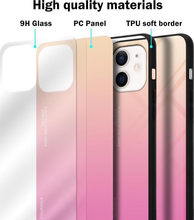 Actual product image Cadorabo TPU 2 colors glass cover (Apple iPhone 12 mini)