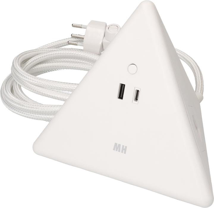 Actual product image Max Hauri Pyramid Soft-Touch surface (4 x, USB-A, USB-C, Type 12, 2.50 m)