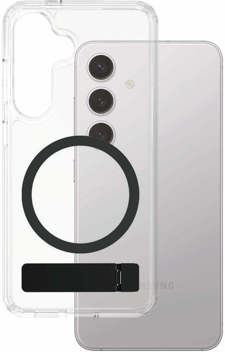 PanzerGlass CARE by ® Feature Case Transparent m. Schwarz Kickstand & Qi Compatible Samsung Galaxy S (Samsung Galaxy S25+)