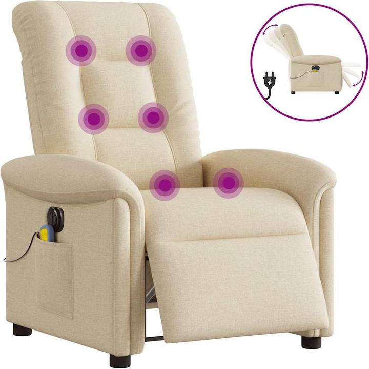 Immagine prodotto VidaXL Sedia da massaggio elettrica in tessuto crema