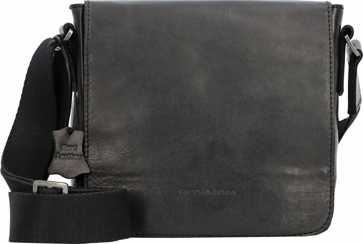Immagine prodotto Greenburry Borsa a tracolla in pura pelle nera da 20 cm