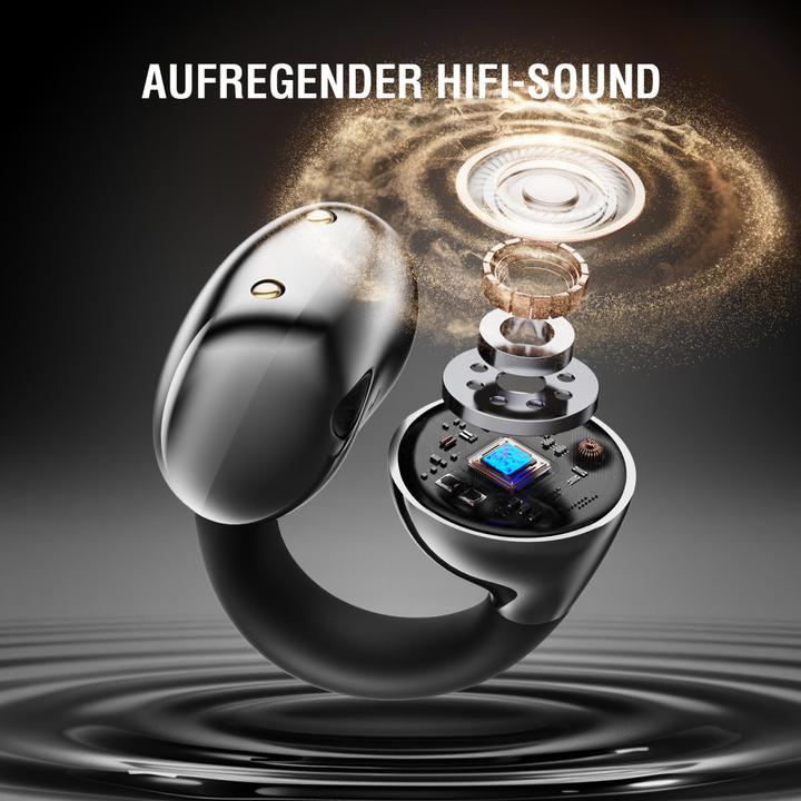 Productafbeelding 4smarts Open-Ear-Kopfhörer SkyBuds Clip Grau, Detailfarbe: Grau (NC, 28 h, Draadloze)