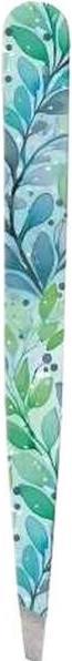 Actual product image Hausmann Tweezers diagonal floral turquoise/blue