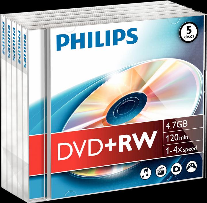 Actual product image Philips 1x5 DVD+RW 4.7GB 4x JC (5 x)