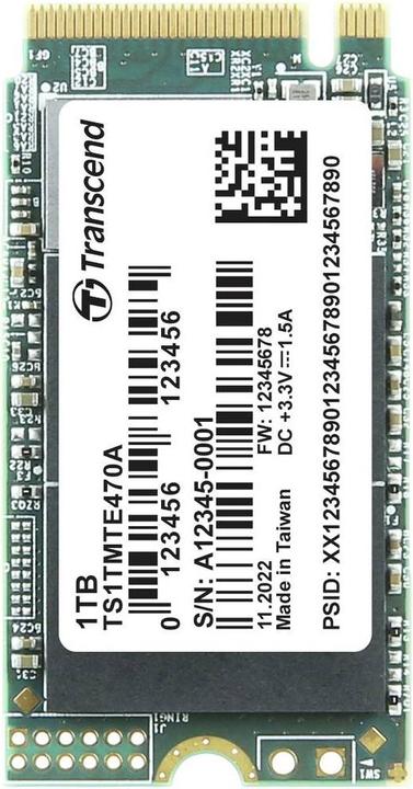 Image du produit Transcend MTE470A 1TB Interne M.2 PCIe NVMe SSD 2242 PCIe NVMe 3.0 x4 Retail TS1TMTE470A (1000 Go, M.2 2242)