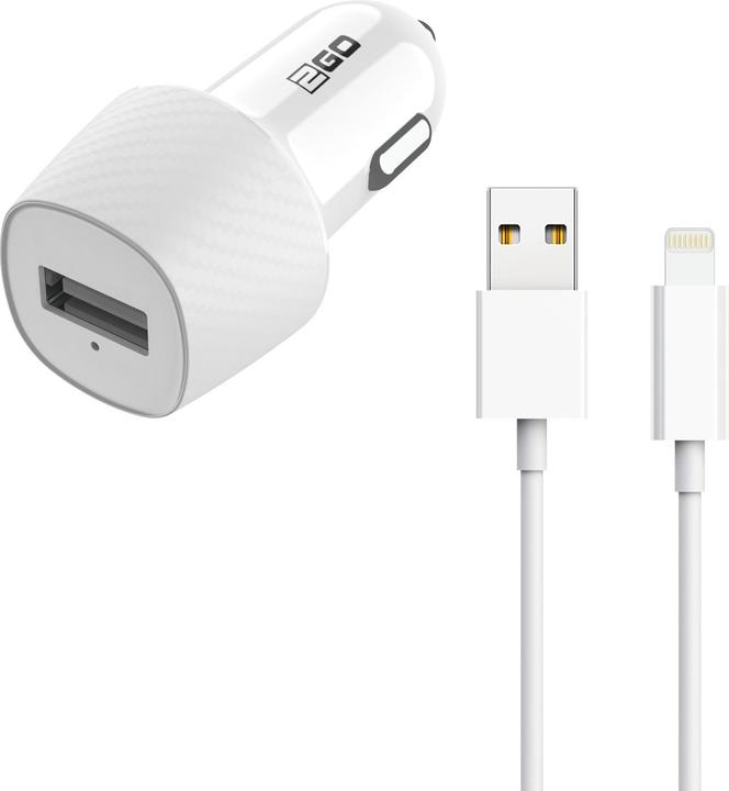 Produktbild 2GO Kfz-Ladeset 12V/24V-schw. 1x Univ. USB-inkl. USB auf Lig