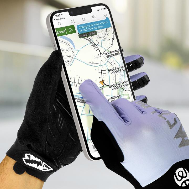 Actual product image Avizar West Biking touchscreen cycling gloves, non-slip palm, size XS - blue (XS)