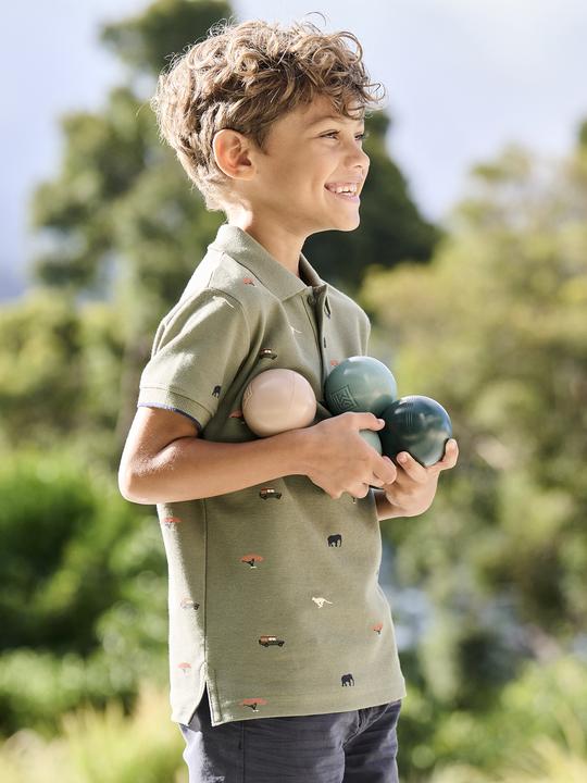 Actual product image Vertbaudet Jungen Poloshirt mit Allover-Print (128)