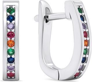 Brilio Silver - Beautiful silver earrings with colored zircons EA679WRBW