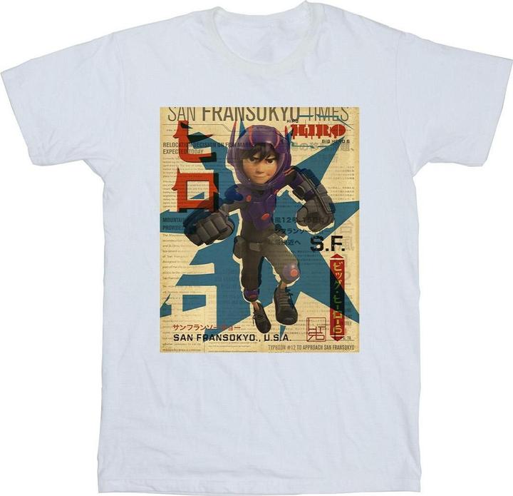 Disney Big Hero 6 Baymax Hiro Newspaper TShirt (L)
