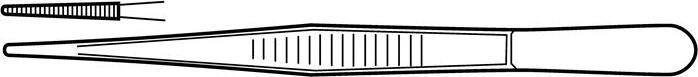 Actual product image Tecwerk Universal tweezers overall length 200 mm nickel-plated