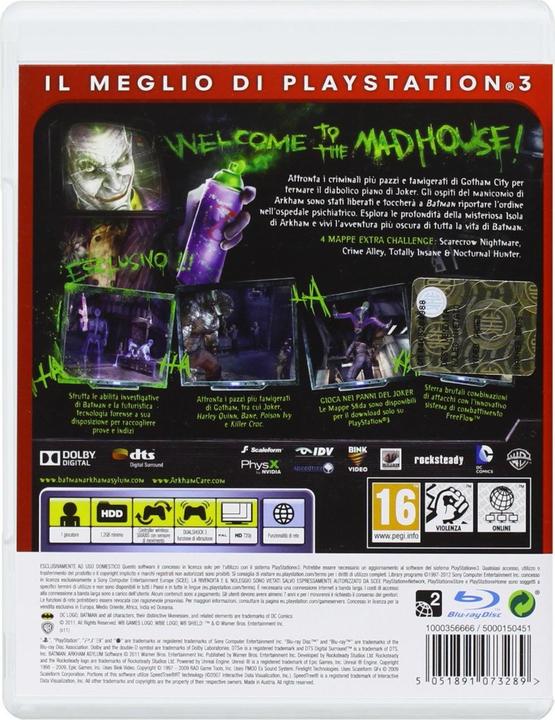 Actual product image Warner Bros Essentials Batman Arkham Asylum GOTY (PS3)