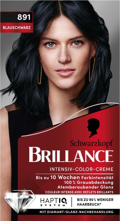 Image du produit Schwarzkopf Brillance Crème colorante intense 891 Noir bleuté (Noir, Bleu-noir)
