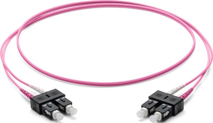 Actual product image Corning Fibre optic patch cable 2x 2.0 mm - Multimode Duplex: SC PC Duplex to SC PC Duplex, 3m (Violet (CAT6a, 3 m)