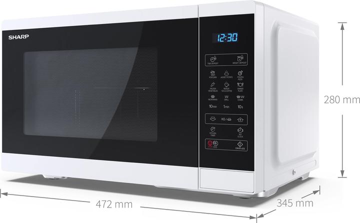 Produktbild Sharp | Microwave Oven with Grill | YC-MG252AE-W | Free standing | 25 L | 900 W | Grill | White (25 l)