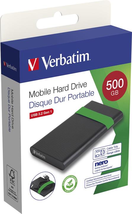 Productafbeelding Verbatim Schijf Dur 500Go 2,5 " Gereviseerd (0.51 TB)