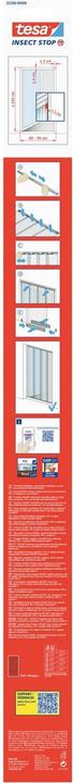 Image du produit tesa Moustiquaire de porte à lamelles en aluminium pour les portes de balcon et de terrasse (95 x 220 cm)