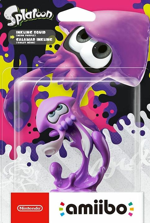 Actual product image Nintendo amiibo Splatoon Squid (Neon Purple) (Wii U, 3DS, Switch)