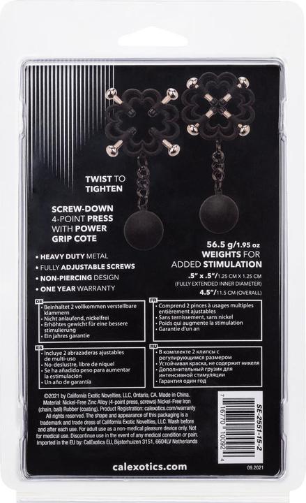 Actual product image CalExotics Nipple Grips Power Grip 4-Point Weighted Nipple Press