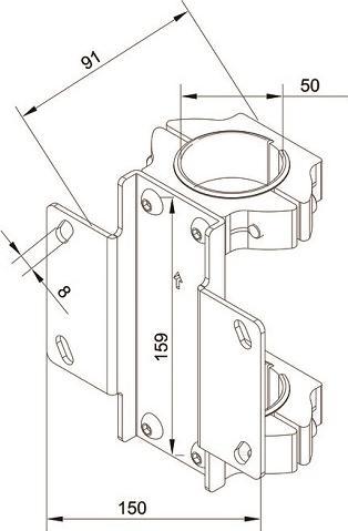 Actual product image Multibrackets Tube clamp Ø50mm, for Pro System, metal