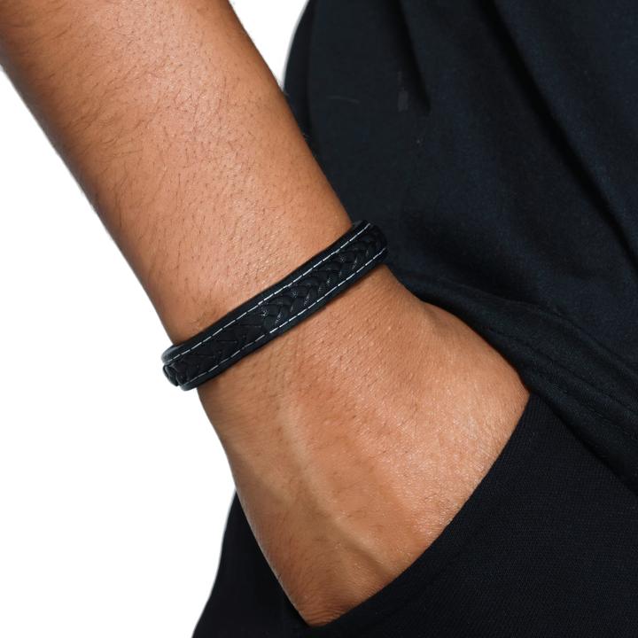 Immagine prodotto Heideman Bracciale in pelle Jannis (23 cm, 100% pelle, 100% acciaio inossidabile)