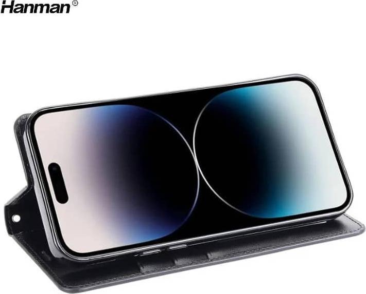 Produktbild Hanman Apple iPhone 12 Mini - Mill Flip Case mit 3 Kartenfächern, schwarz (Apple iPhone 12 mini)