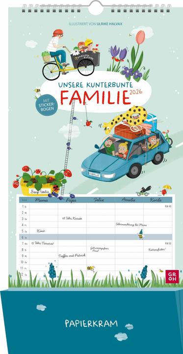 Familienplaner 2026: Unsere kunterbunte Familie (Harter Einband, Deutsch)