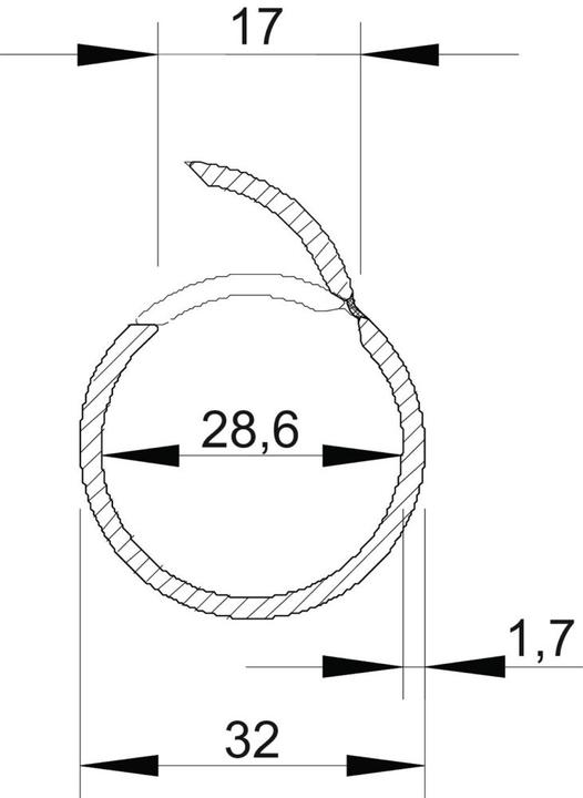 Actual product image OBO Bettermann Quick-Pipe type 2953, M32, length 2 m, light grey (Duct, 200 cm)