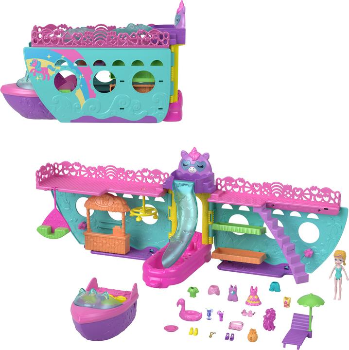 Actual product image Polly Pocket Unicorn Dream Cruise Playset