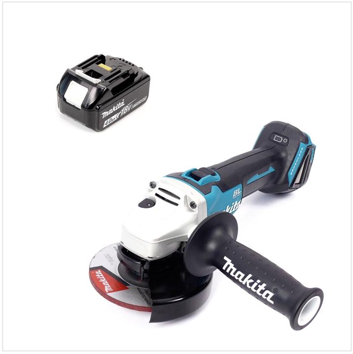 Produktbild Makita DGA 504 M1 Akku Winkelschleifer 18V 125mm Brushless + 1x Akku 4,0Ah - ohne Ladegerät (125 mm)