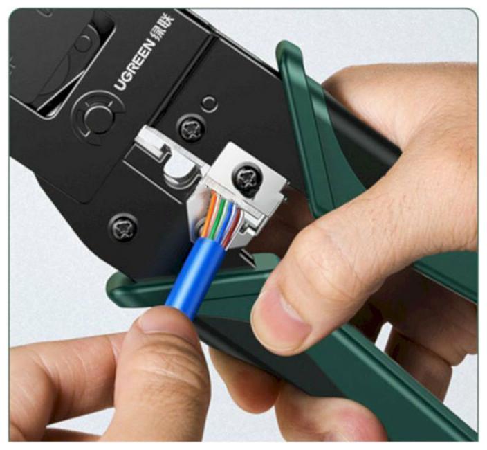 Produktbild Ugreen NW136 Ethernet Stecker Crimpzange (schwarz/grün) (23 mm)