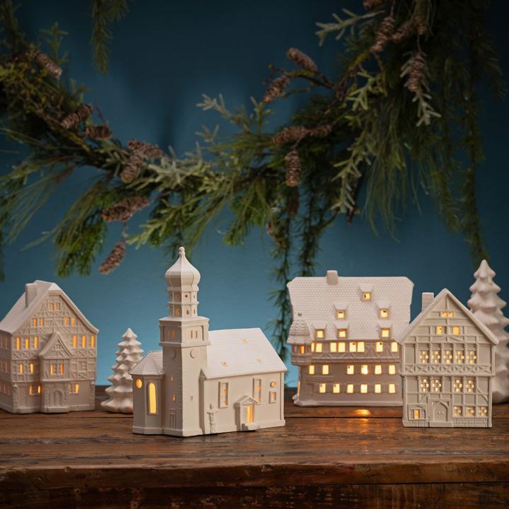 Produktbild G. Wurm Lichthaus Marien-Apotheke Rothenburg aus Porzellan weiss (B/H/T) 13x18x18cm