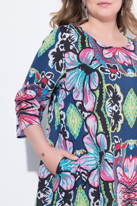 Produktbild Miamoda Midikleid, A-Linie, florales Muster, 3/4-Ärmel (52)