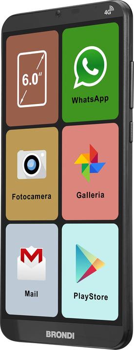 Produktbild Brondi Amico (16 GB, Schwarz, 6", Dual SIM, 8 Mpx, 4G)