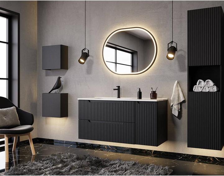 Actual product image En.Casa Bathroom shelf Newport 27x25x21 cm black (27 x 25 x 21 cm)
