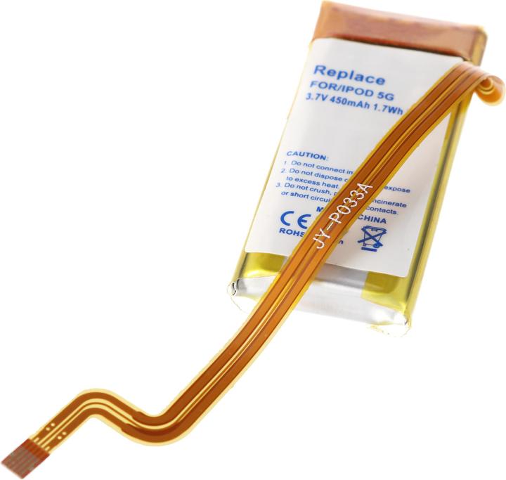 Produktbild AccuCell Akku iPod 5G 30GB 616-0230, EC008-2 (1 Stk., Gerätespezifisch, 450 mAh)