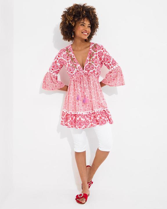 Actual product image Joe Browns Floral Print Tassel Trim Cotton Tunic