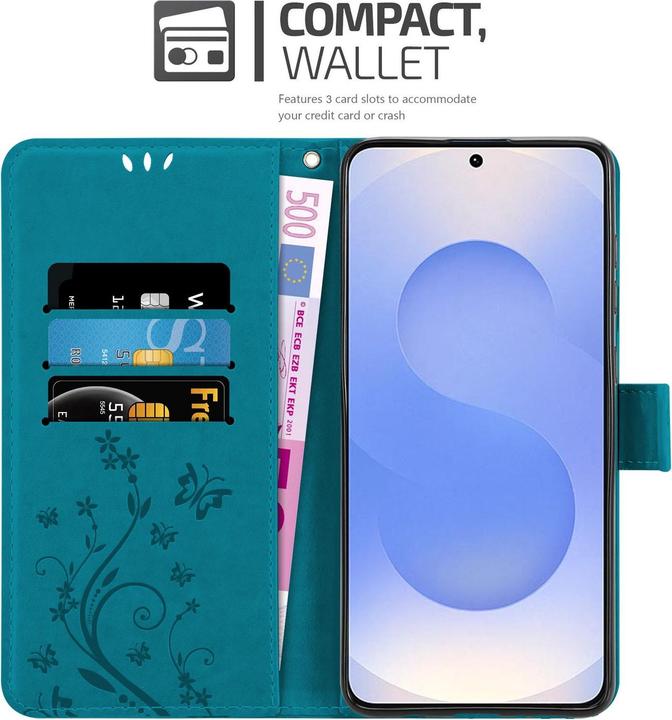 Produktbild Cadorabo Hülle für Samsung Galaxy S25 mit Blumen Muster (Samsung Galaxy S25)