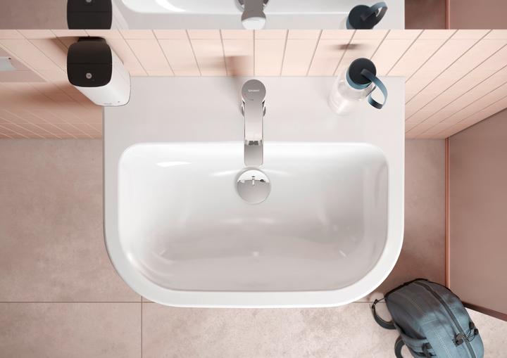 Actual product image Duravit D-Code washbasin, with tap hole, with overflow, 600x460x165mm, white high gloss (460 mm, 600 mm)