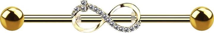 Star Piercing Barbell 14k vergoldet mit Unendlich (Chirurgenstahl 316L, Messing)