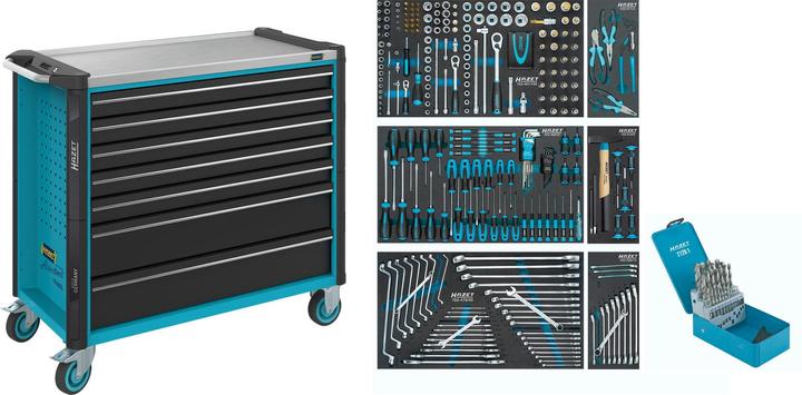 Actual product image HAZET Tool trolley 179NXXL-7/340 W959xD518xH1020mm 600 kg 7 drawers 340 pieces sheet steel (340 x)