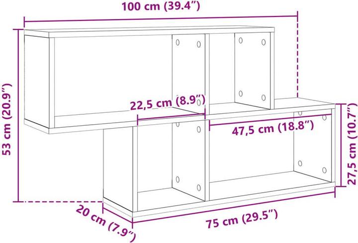 Image du produit VidaXL Étagère murale (100 x 20 x 53 cm)